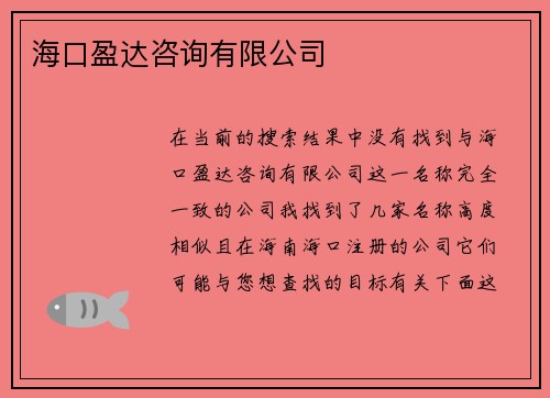 海口盈达咨询有限公司